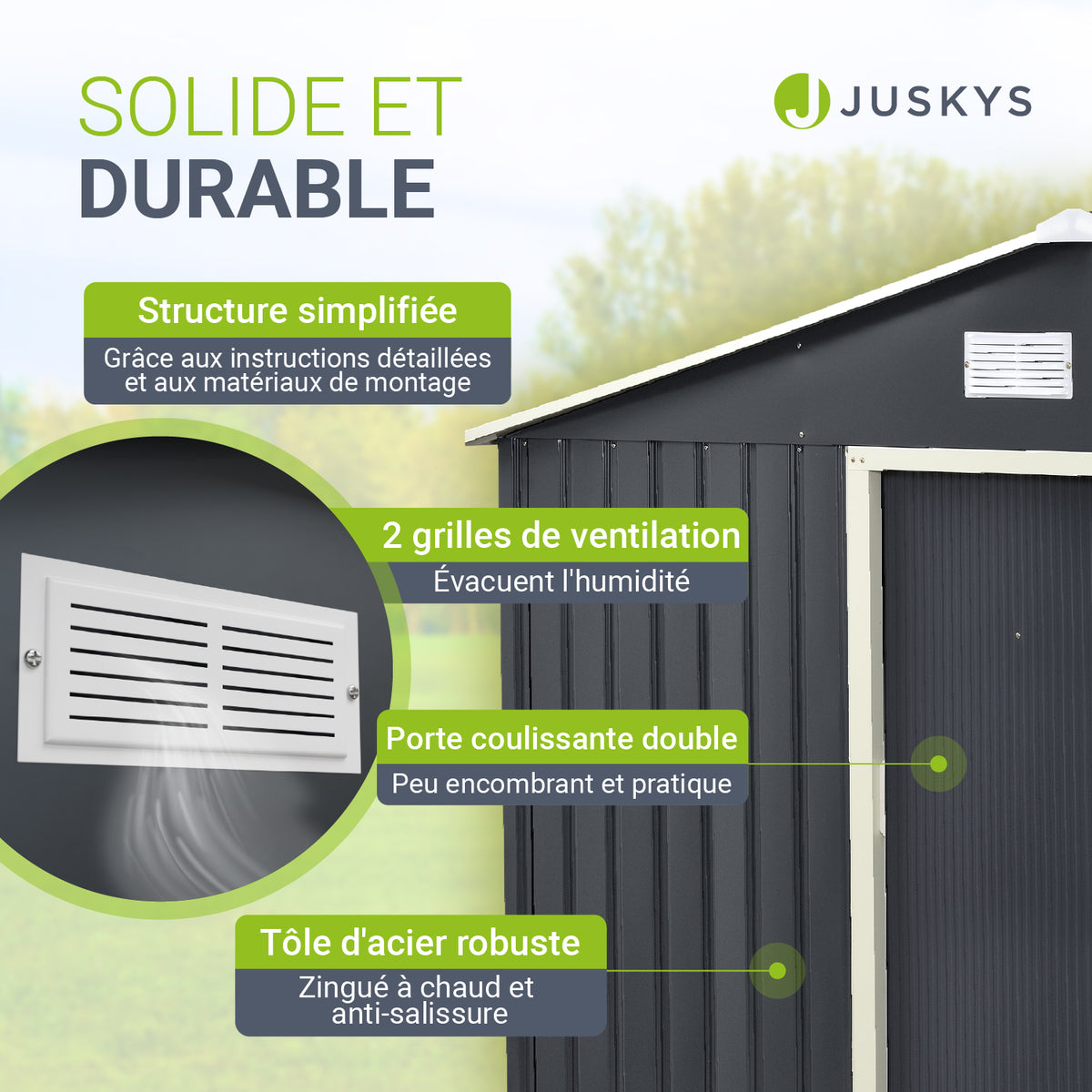 Abri de jardin en métal