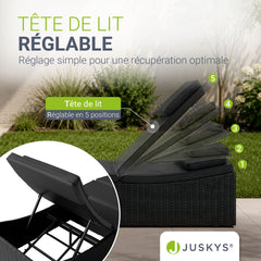 Chaise longue pliable en polyrotin Lamia