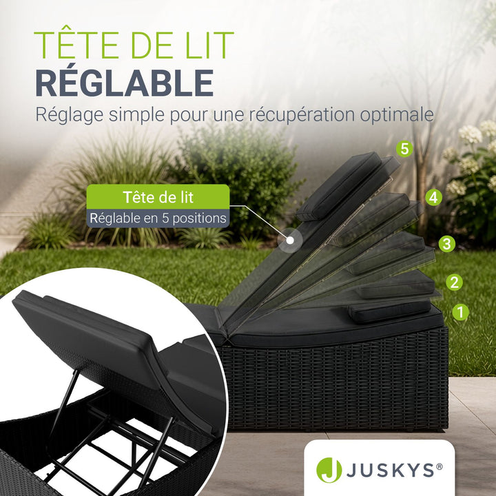 Chaise longue pliable en polyrotin Lamia