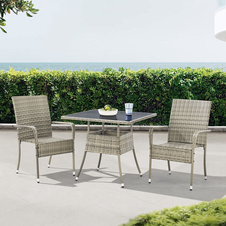 Eckiger Polyrattan Gartentisch Yoro