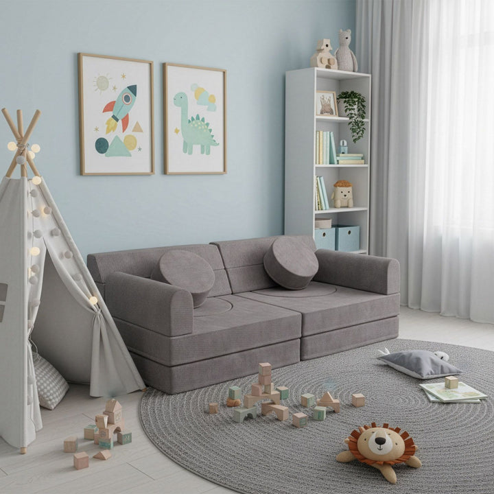 Kindersofa Kayo mit Cord Bezug & Kissen