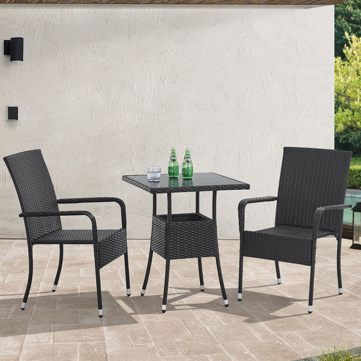 Eckiger Polyrattan Gartentisch Yoro