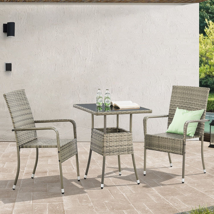 Eckiger Polyrattan Gartentisch Yoro