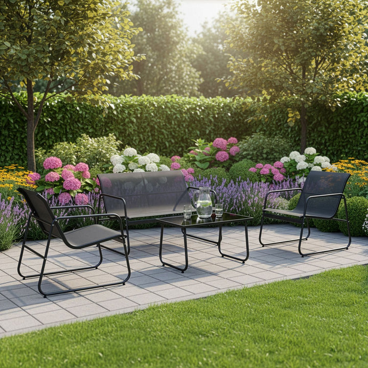 Ensemble de mobilier de jardin Genua 4 pièces avec table et banc