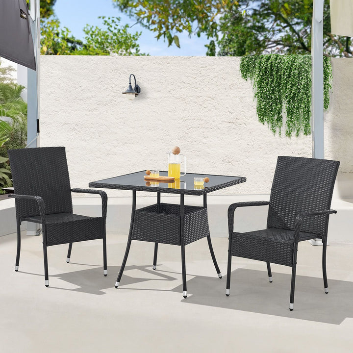 Eckiger Polyrattan Gartentisch Yoro