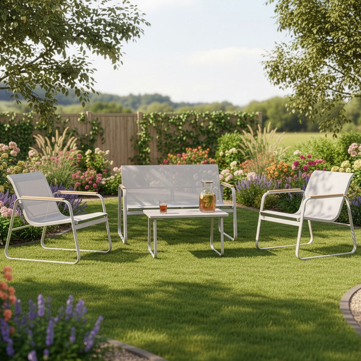 Ensemble de mobilier de jardin Genua 4 pièces avec table et banc