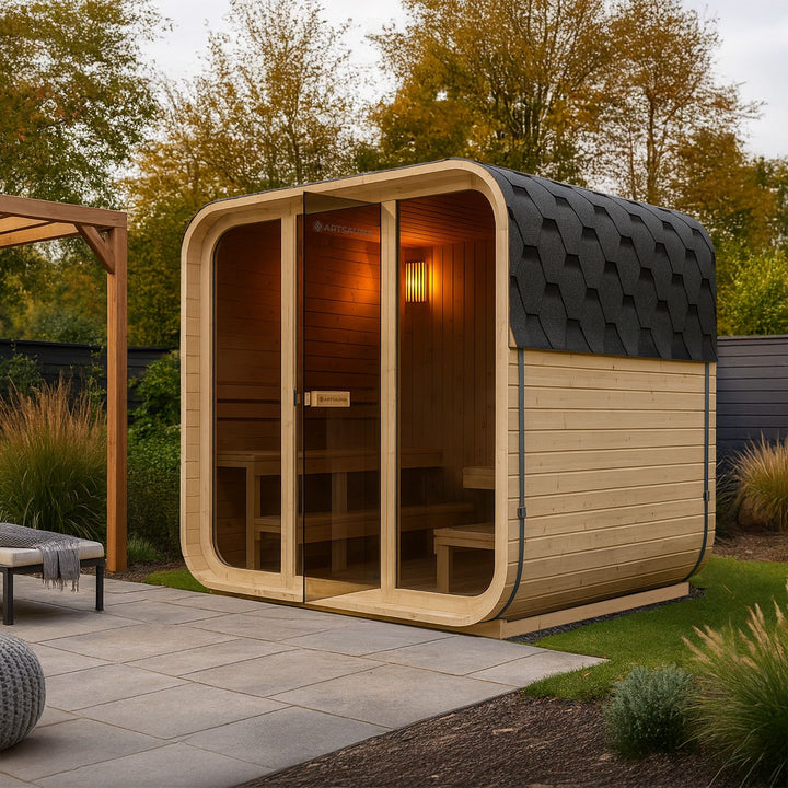 Sauna tonneau carré pour 6 personnes Fjora