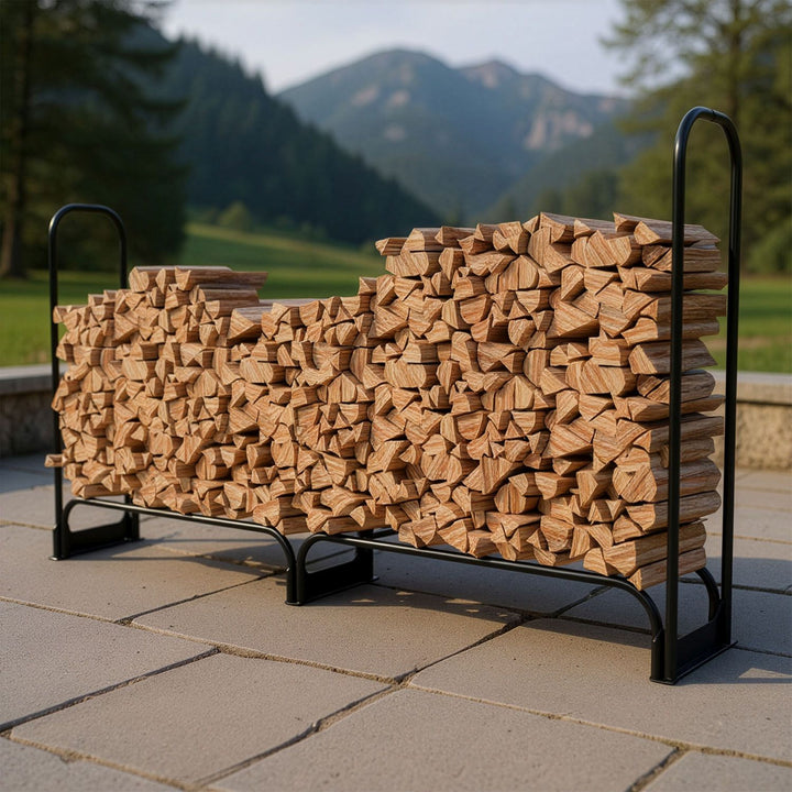 Kaminholzregal außen mit Abdeckung