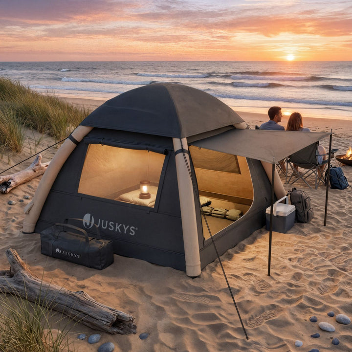 Tente gonflable avec accessoires pour 1 à 4 personnes