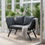 Polyrattan Multifunktionsbank Calvia Schwarz/Grau/Creme