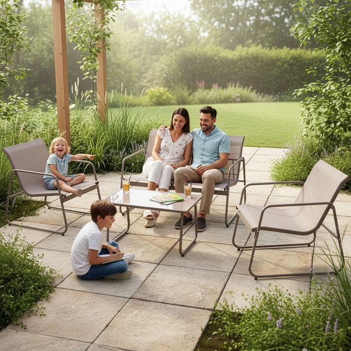 Ensemble de mobilier de jardin Genua 4 pièces avec table et banc