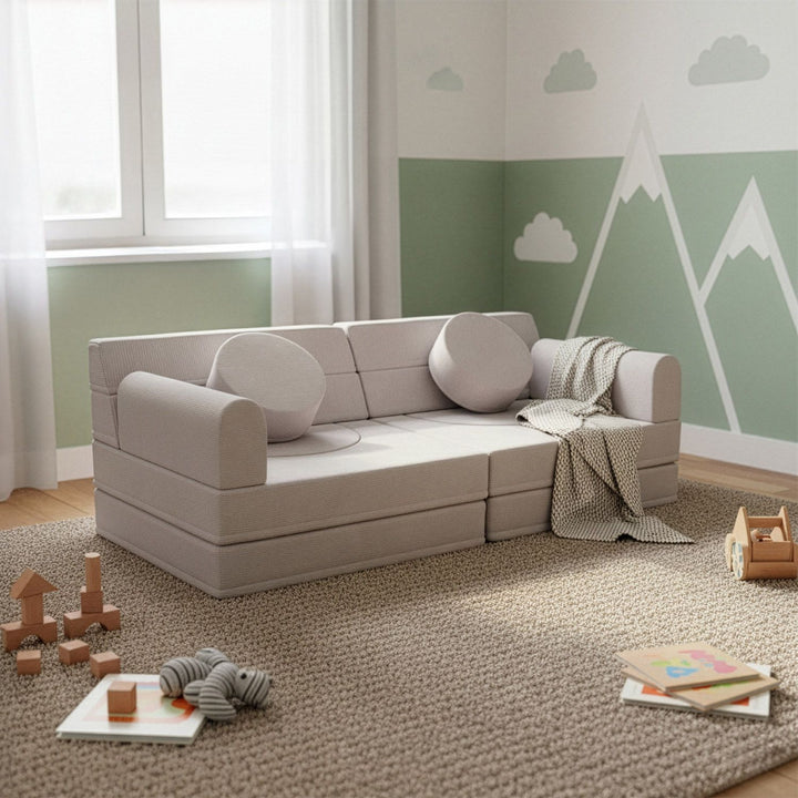 Kindersofa Kayo mit Cord Bezug & Kissen