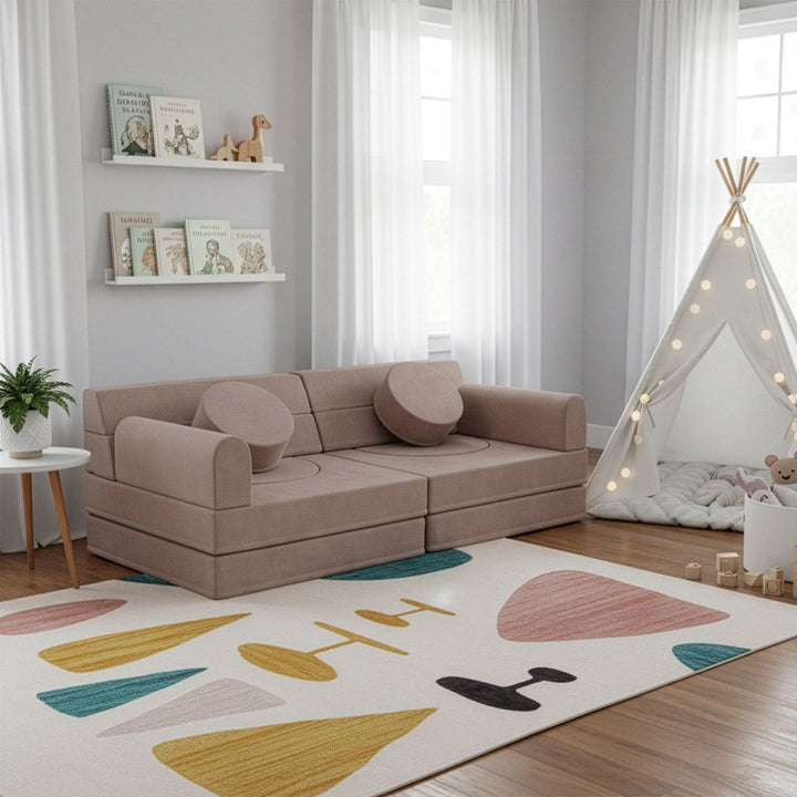 Kindersofa Kayo mit Cord Bezug & Kissen