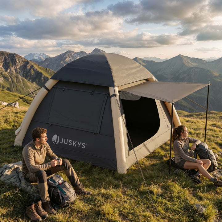 Tente gonflable avec accessoires pour 1 à 4 personnes