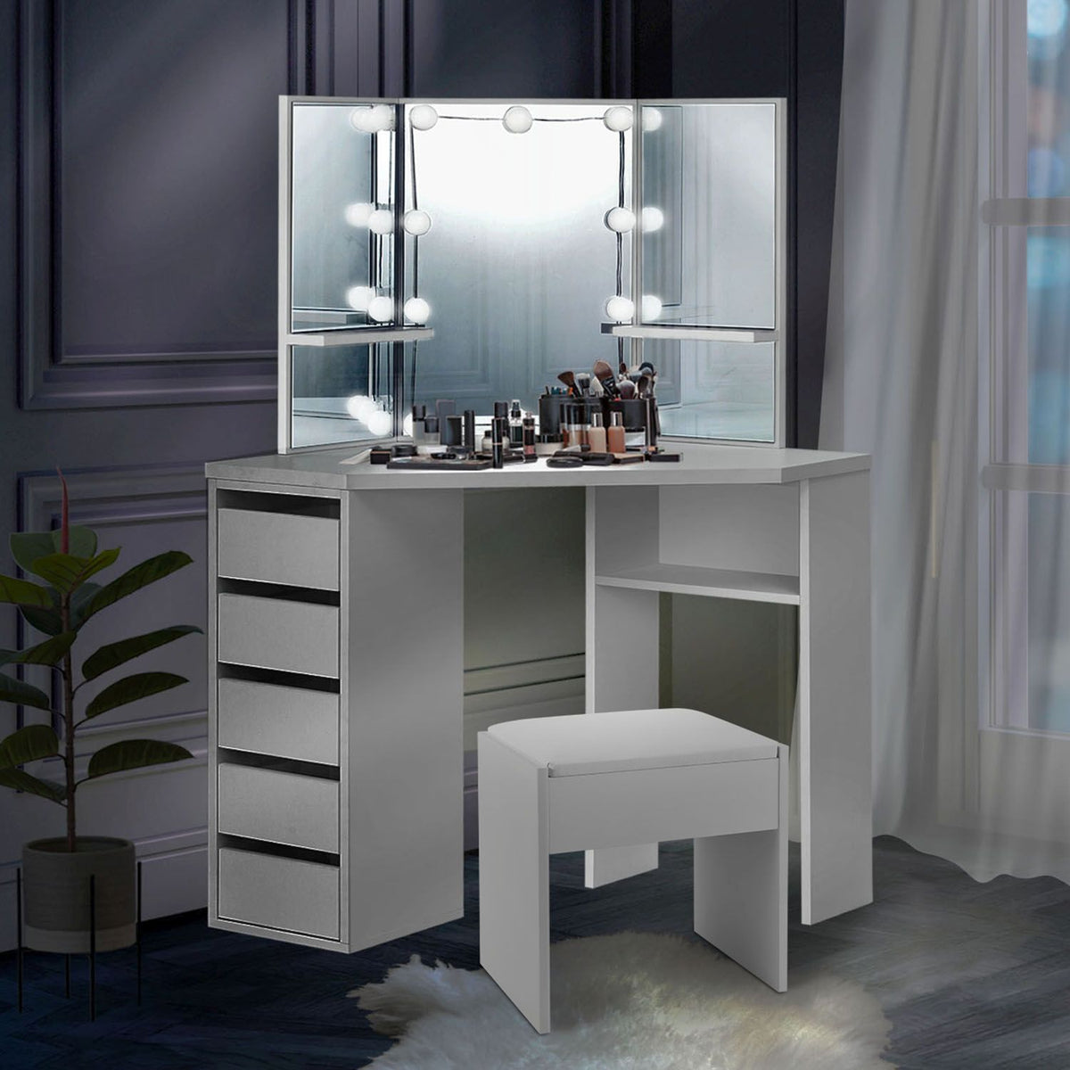 Coiffeuse Nova avec tabouret Melly
