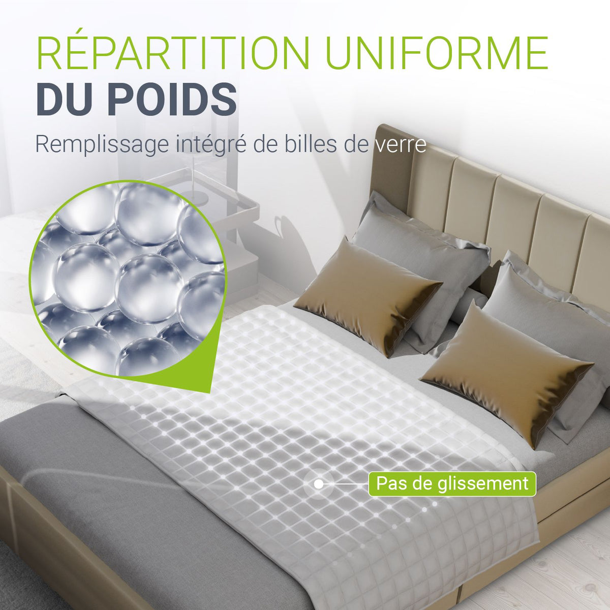 Couverture lestée 135x200 cm pour un meilleur sommeil