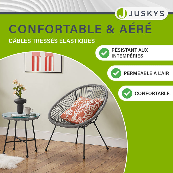 Ensemble de meubles de balcon Ostana 3 pièces