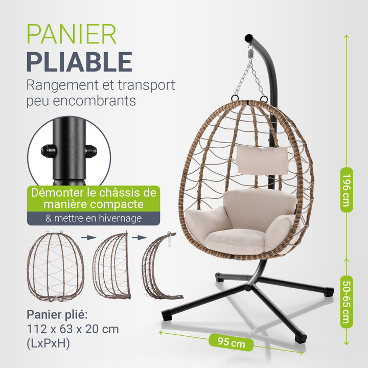 Chaise suspendue Aria avec cadre