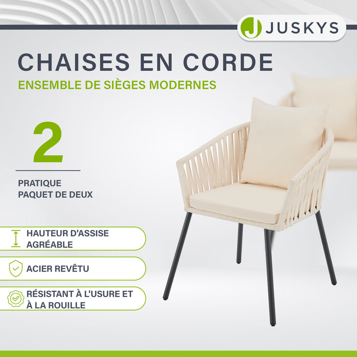 Ensemble de 2 chaises en corde