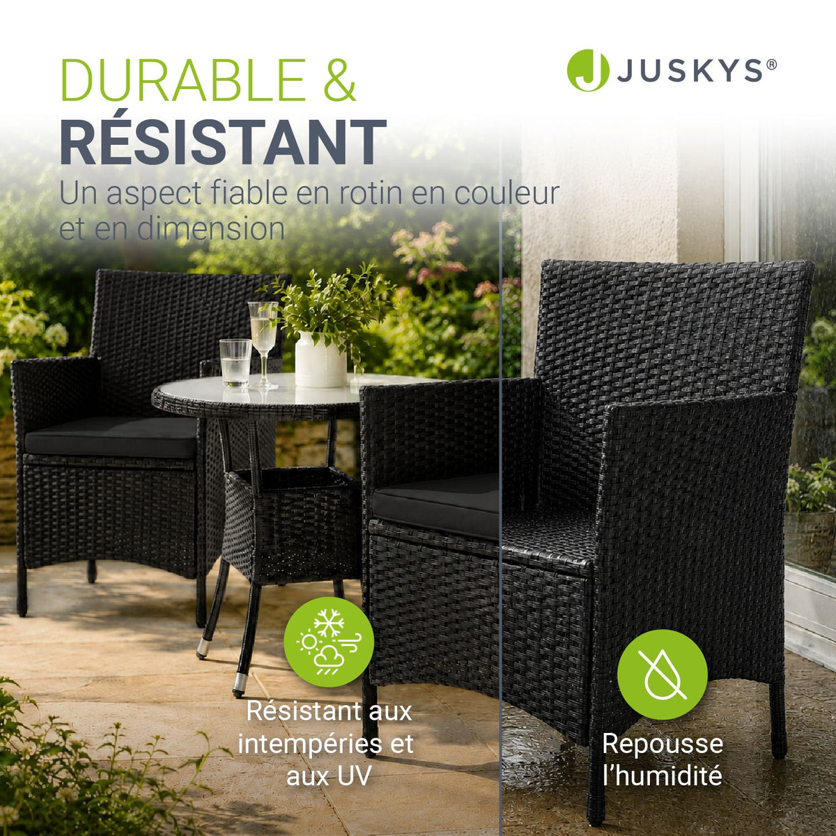 Ensemble de balcon en polyrotin Bayamo