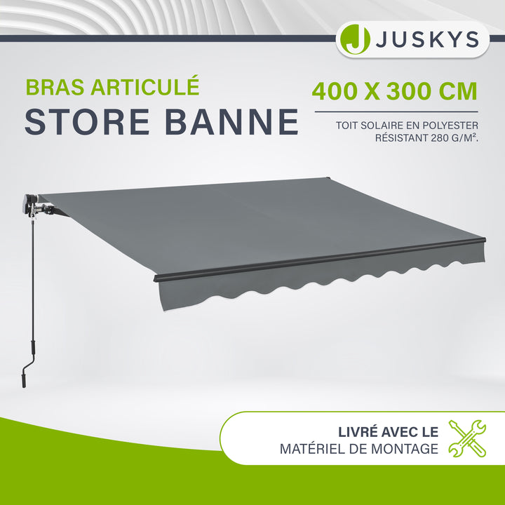 Store banne manuel à bras articulés