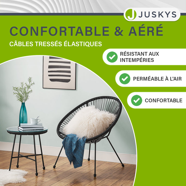 Ensemble de meubles de balcon Ostana 3 pièces