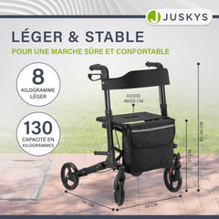 Déambulateur en aluminium Vital avec siège