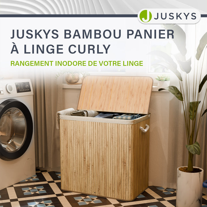 Panier à linge en bambou bouclé