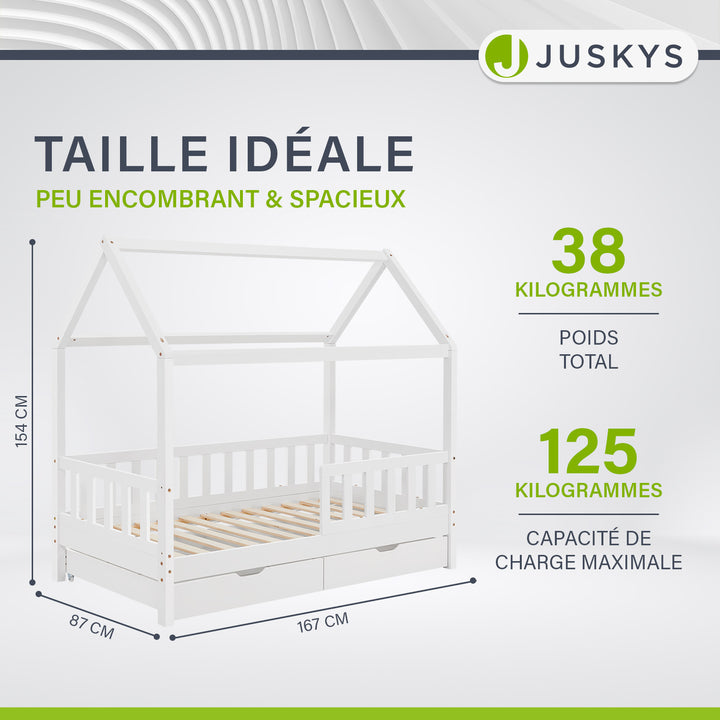 Lit enfant Marli 80 x 160 cm avec sommier