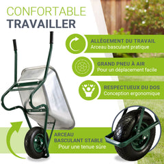 Brouette de jardin 100 L