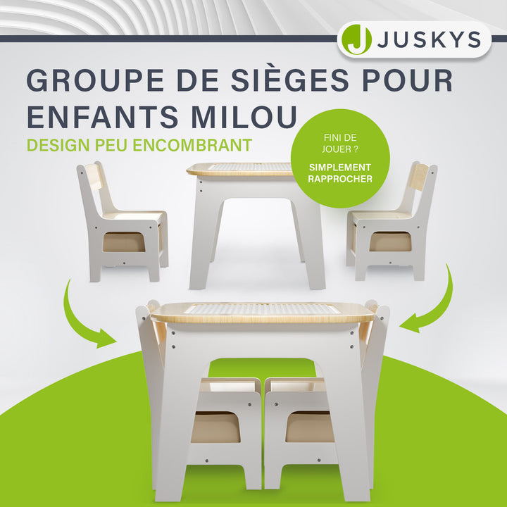Table de jeu avec deux chaises Milou