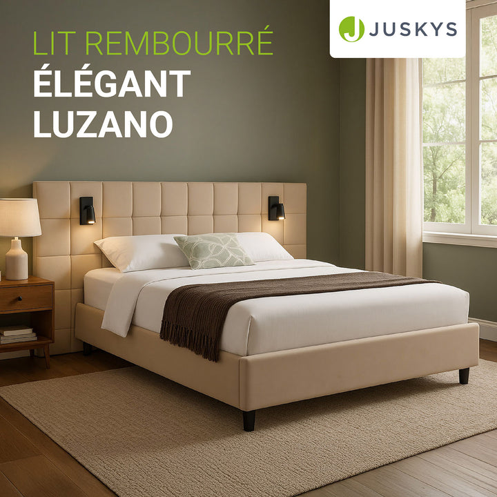 Lit tapissé de velours Luzano