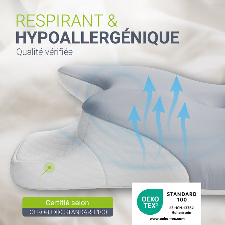 Oreiller cervical orthopédique en mousse à mémoire de forme