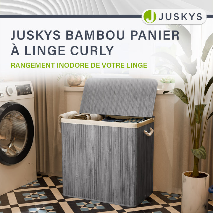 Panier à linge en bambou bouclé