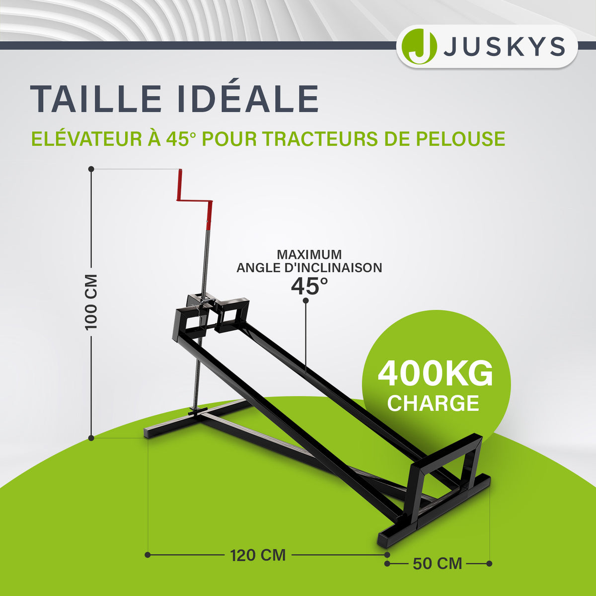 Cric pour tracteur à gazon jusqu'à 400 kg