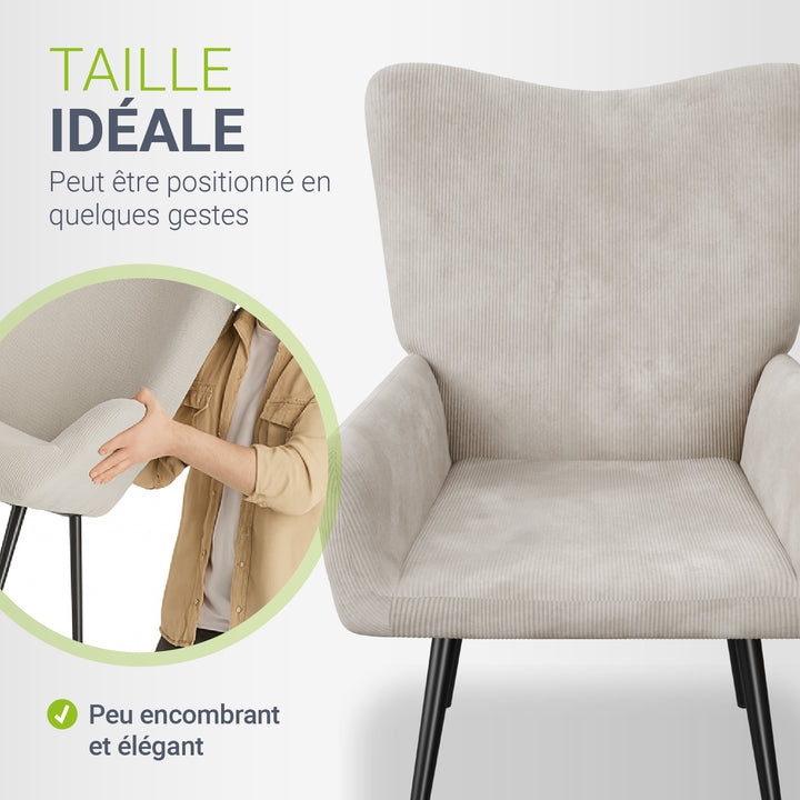 Fauteuil à oreilles avec tabouret Odense en option