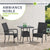 Table de jardin carrée en polyrotin Yoro