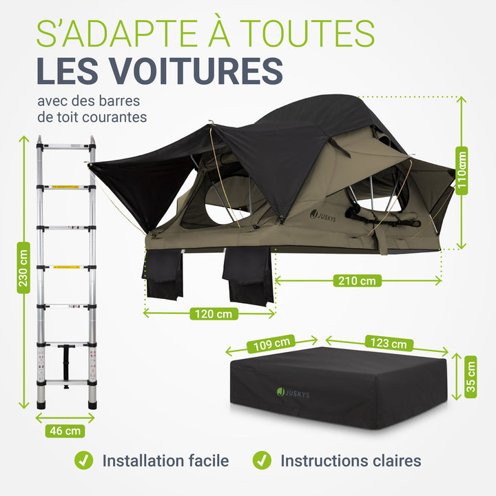 Tente de toit pour 2 personnes Lago