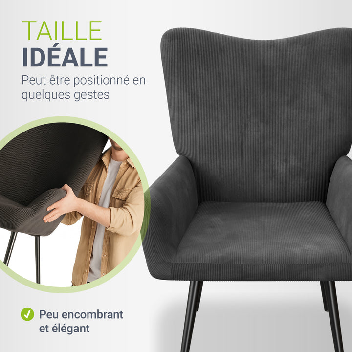Fauteuil à oreilles avec tabouret Odense en option