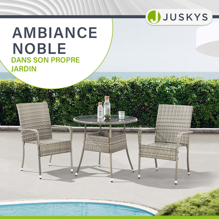 Table de jardin ronde en polyrotin Yoro