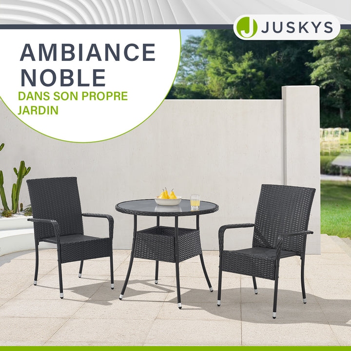 Table de jardin ronde en polyrotin Yoro
