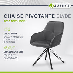 Chaise de salle à manger pivotante en velours Clyde
