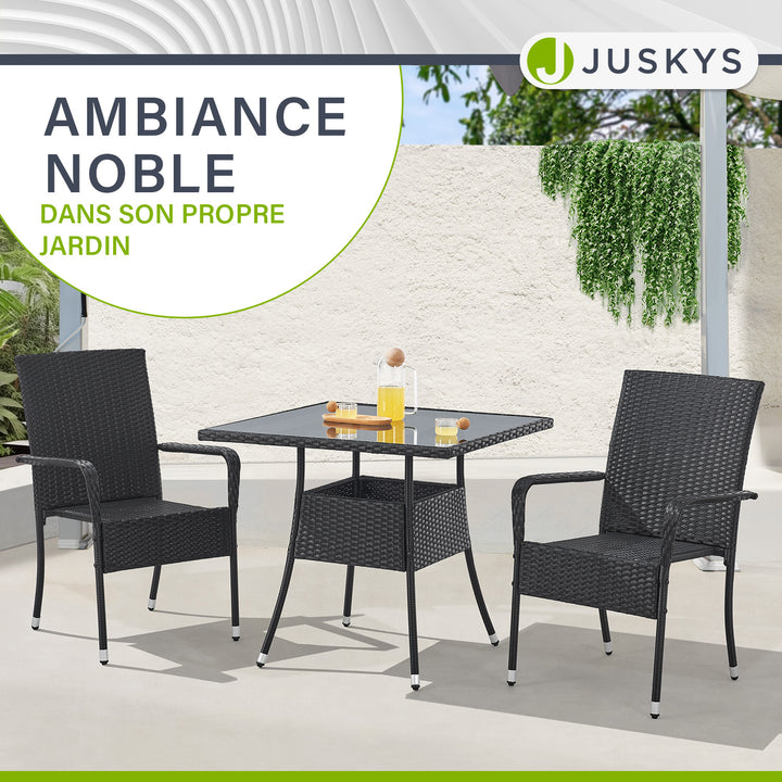 Table de jardin carrée en polyrotin Yoro