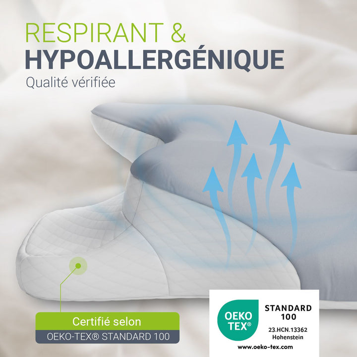 Oreiller cervical orthopédique en mousse à mémoire de forme