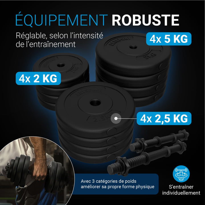 Ensemble d'haltères 40 kg