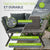 Banc multifonction en polyrotin Calvia Noir/Gris/Crème