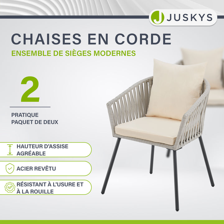 Ensemble de 2 chaises en corde