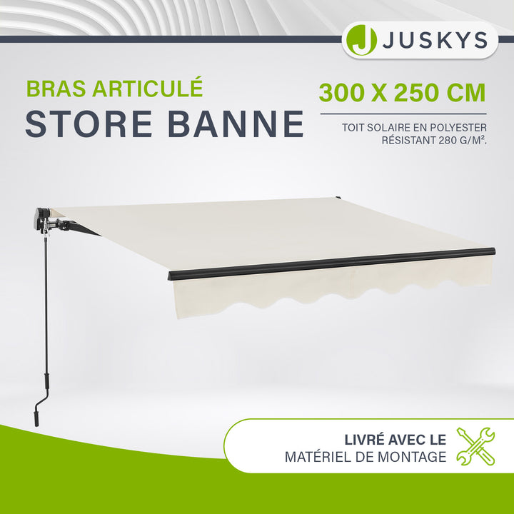 Store banne manuel à bras articulés