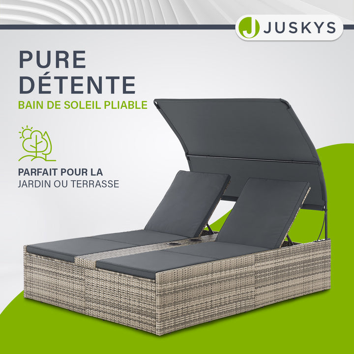Chaise longue double en polyrotin Syros