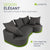 Canapé Tirano avec pouf et coussins décoratifs